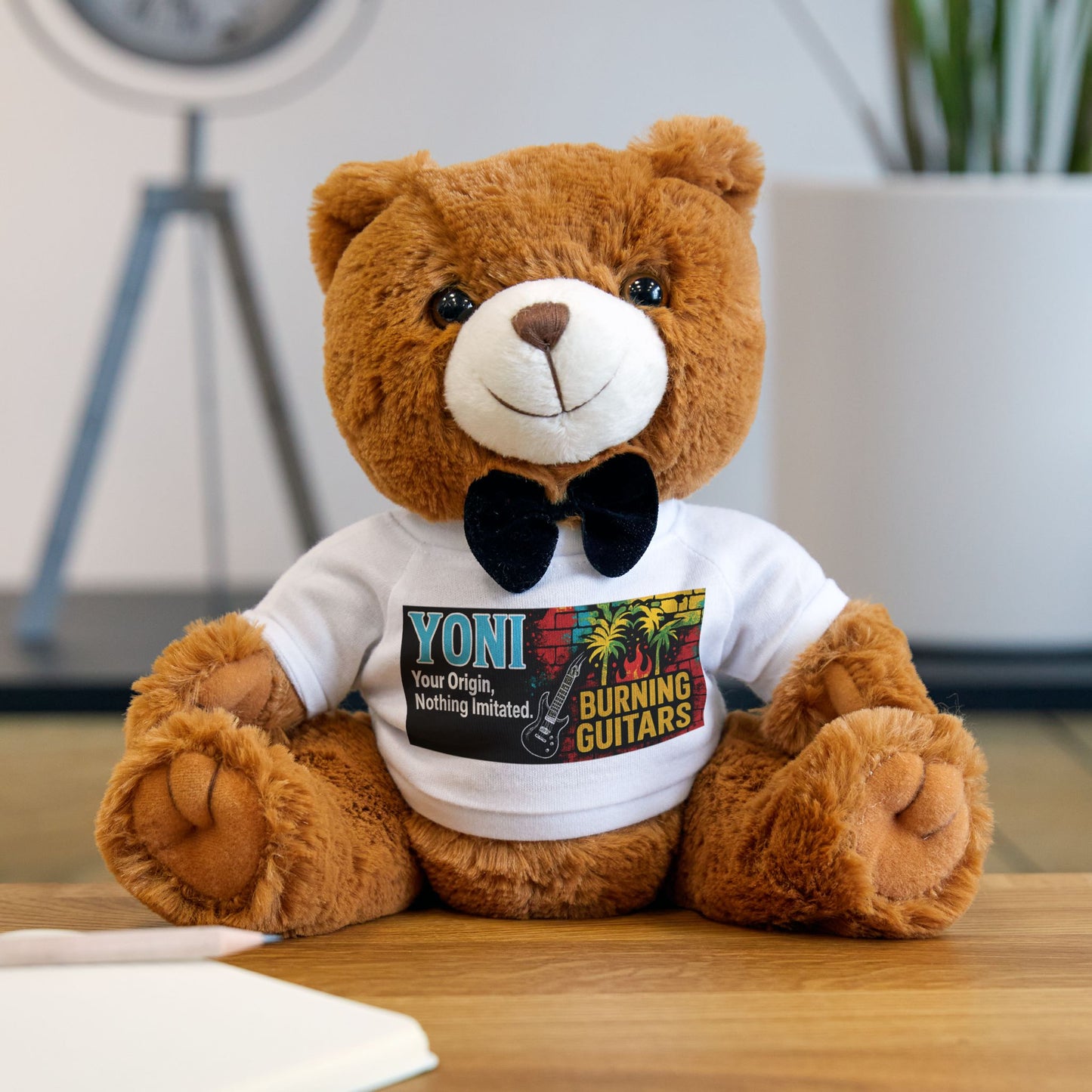 YONI Burning Guitars Teddy Bear with T-Shirt