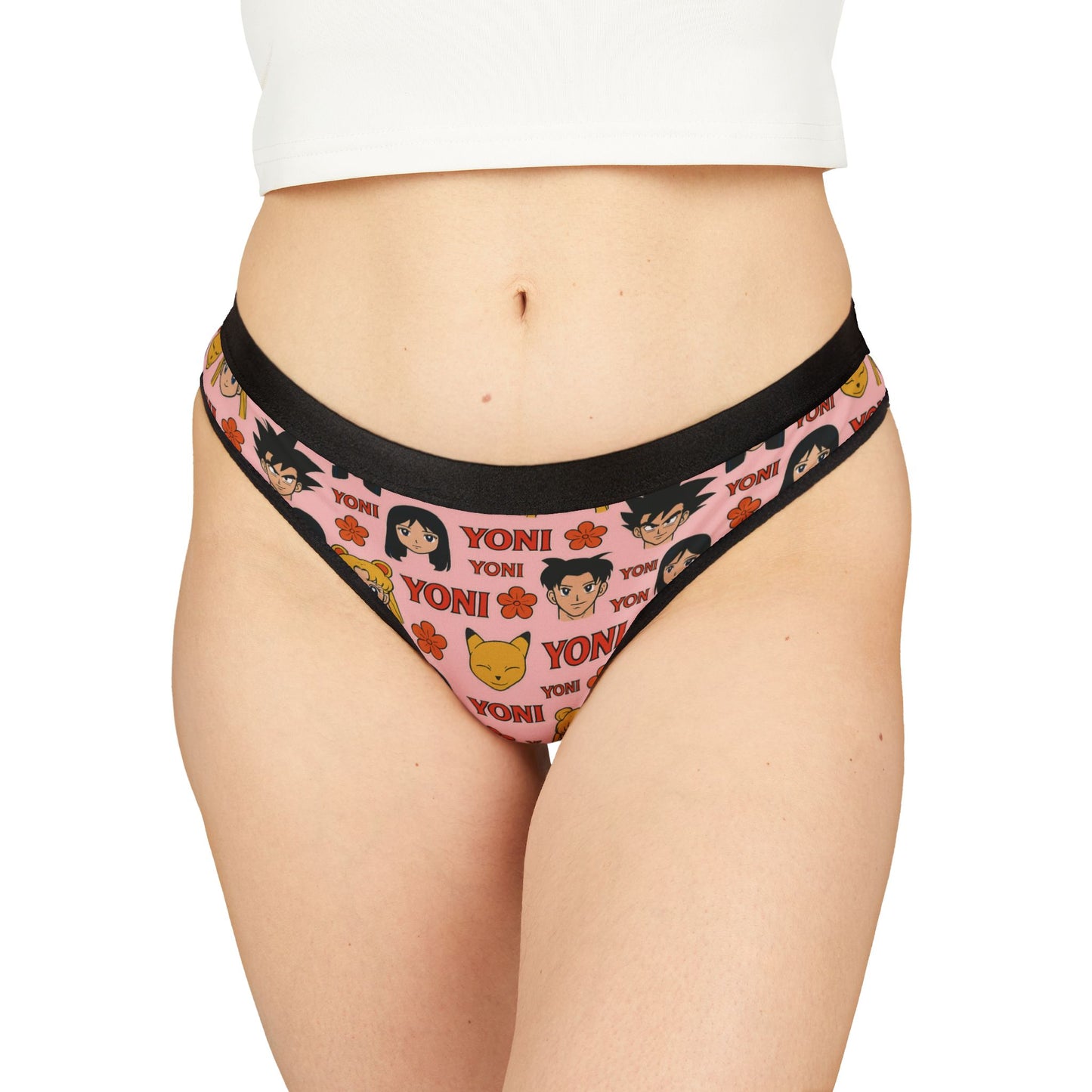 YONI Pink Anime Women's Thongs