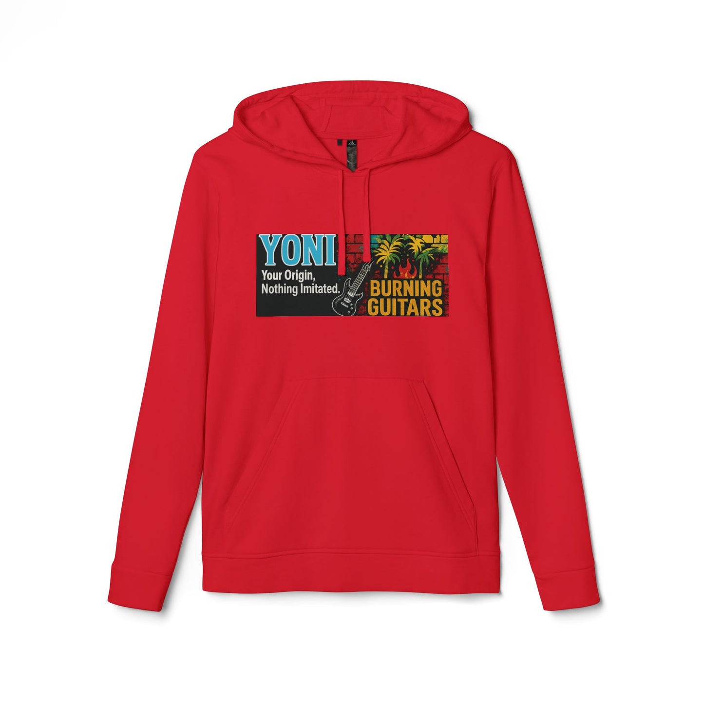 YONI, Burning Guitars & Adidas Unisex Fleece Hoodie