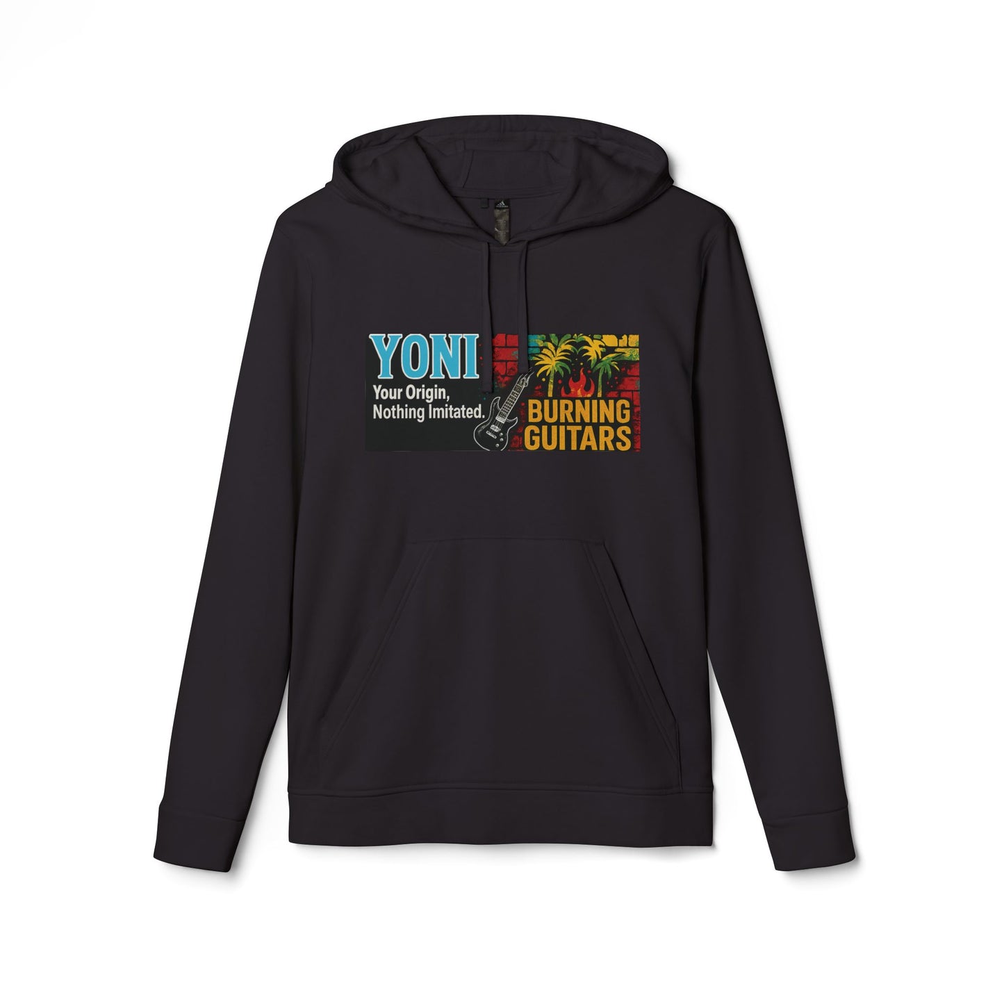 YONI, Burning Guitars & Adidas Unisex Fleece Hoodie