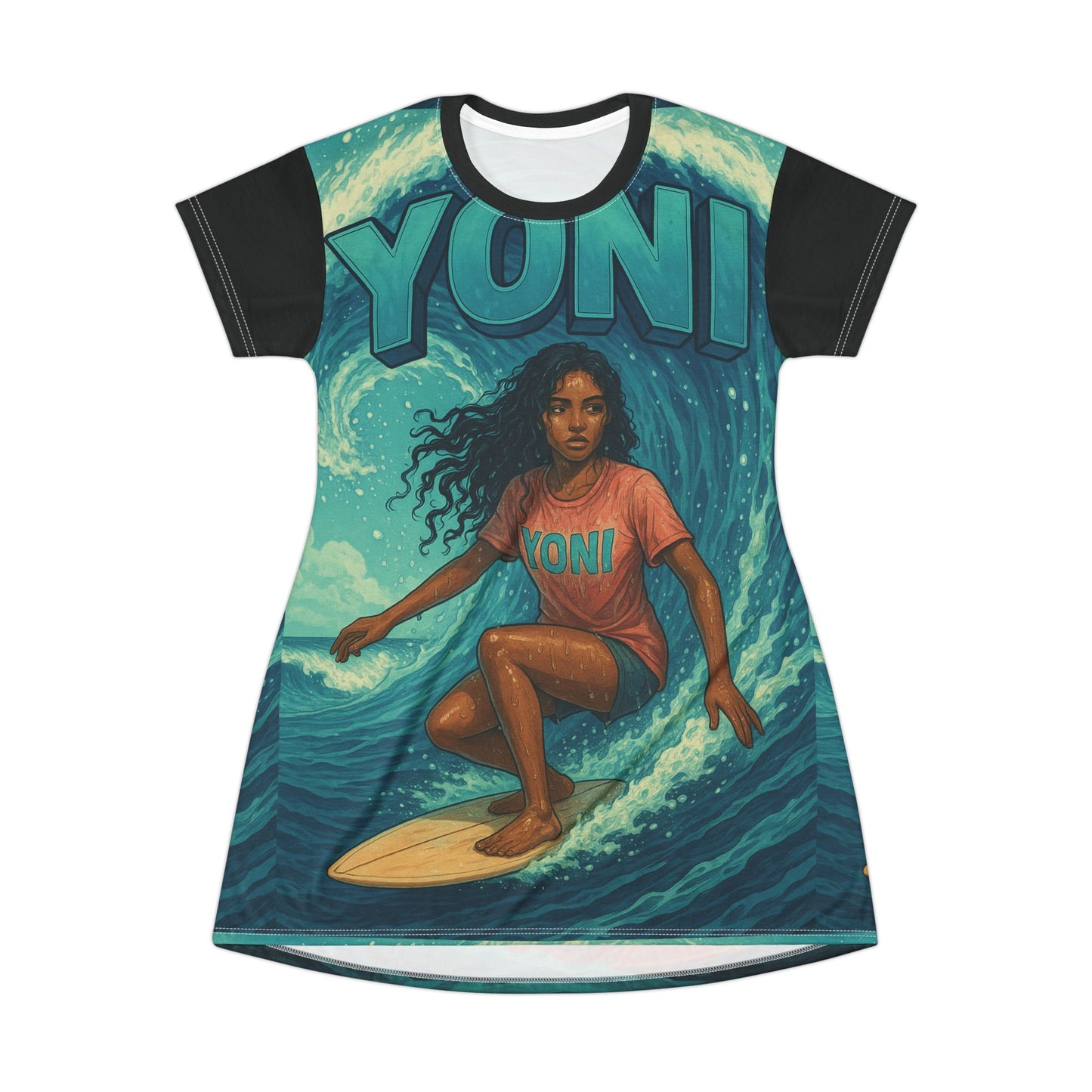 YONI Surfer Girl #1 T-Shirt Dress