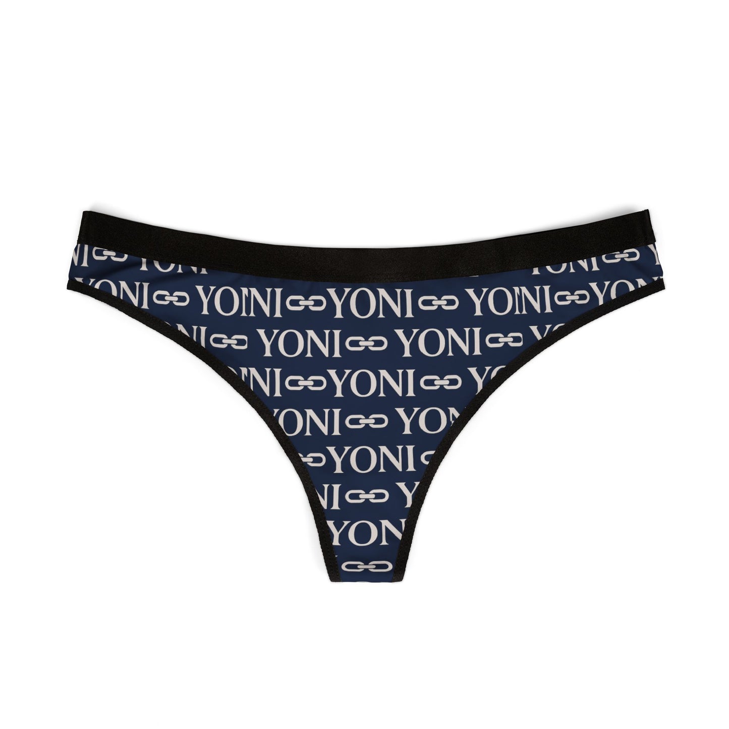 YONI Navy Blue Chain Link Women's Thongs
