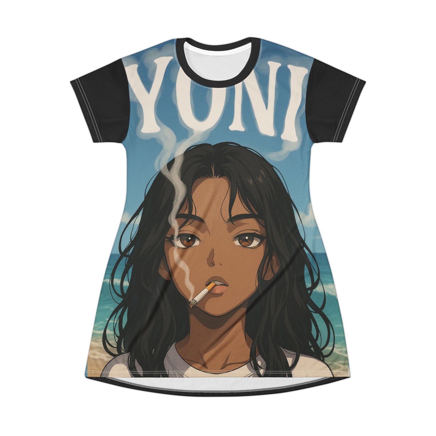 YONI Hazel Eyes Smoke T-Shirt Dress