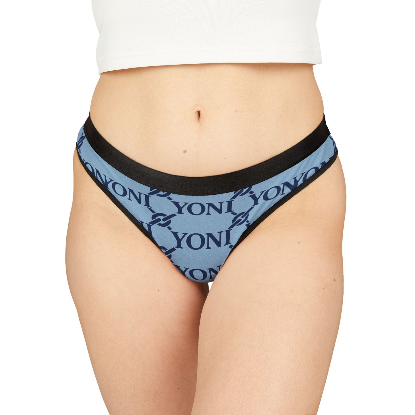 YONI Sky Blue Chain Link Women's Thongs