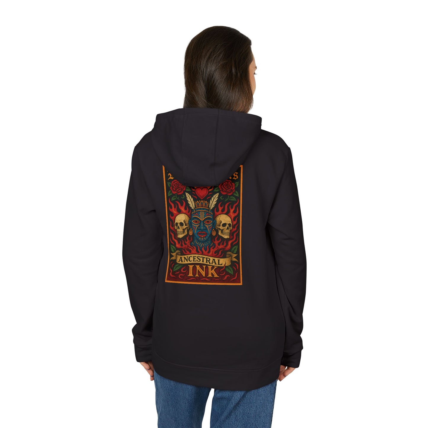 YONI, Burning Guitars & Adidas Unisex Fleece Hoodie
