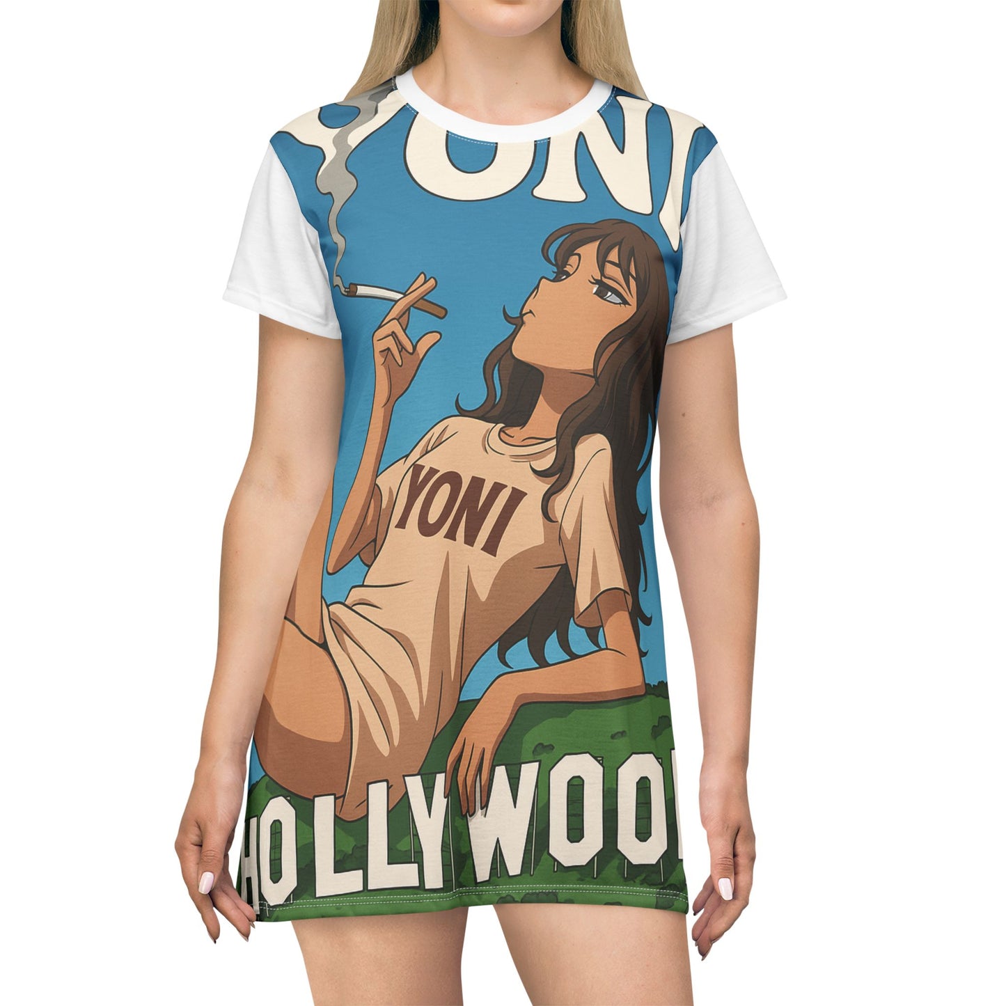 YONI Hollywood Smoke T-Shirt Dress