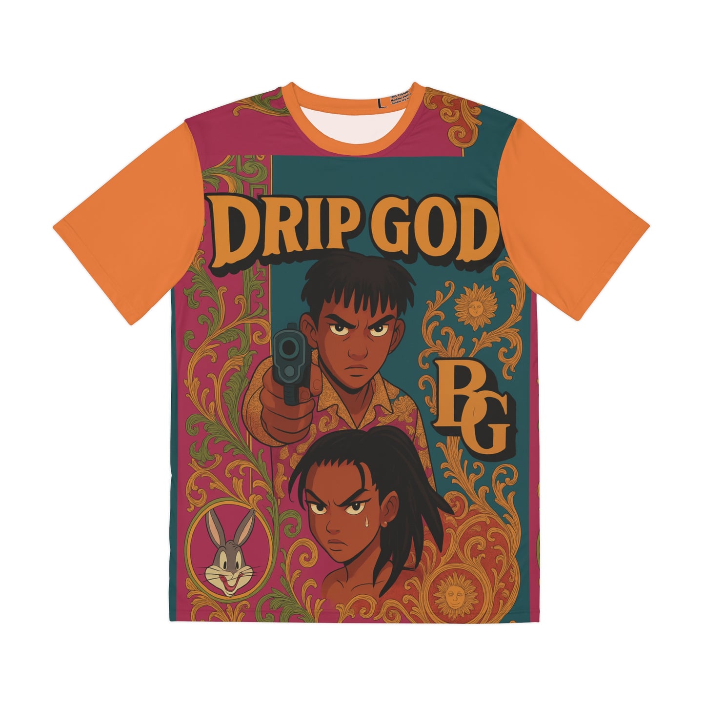 Unisex Orange, Pink, and Blue/Green Polyester Tee (AOP) The Dripstones Limited Collection
