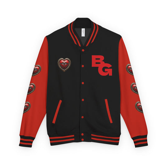 Burning Guitars 3rd Eye Heart Unisex Heavyweight Letterman Jacket