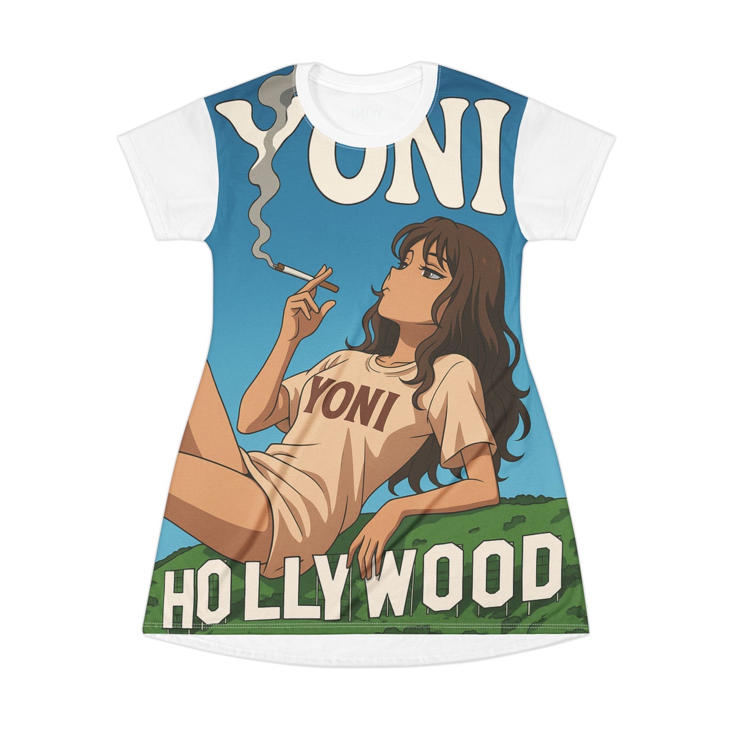 YONI Hollywood Smoke T-Shirt Dress