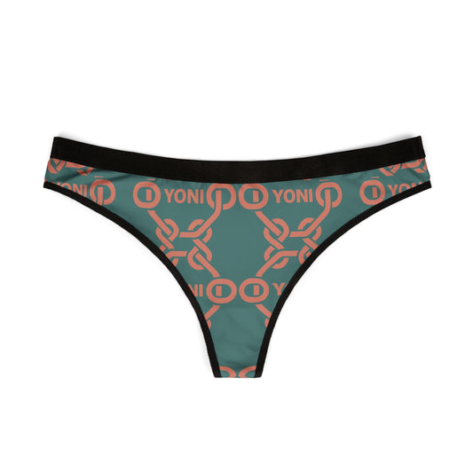 YONI Pink & Turquoise Women's Thongs (AOP)