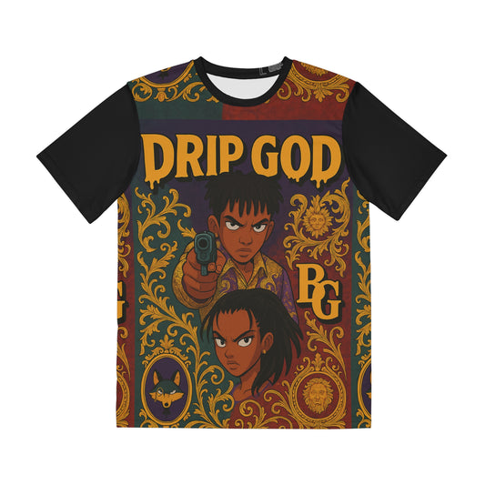 Unisex Black, Purple, Green, and Maroon Polyester Tee (AOP) The Dripstones Limited Collection-