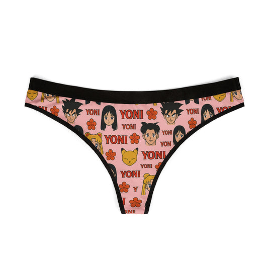 YONI Pink Anime Women's Thongs