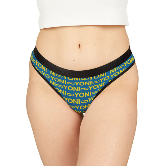 YO YONI Sky Blue Yellow Chain Link Women's Thongs