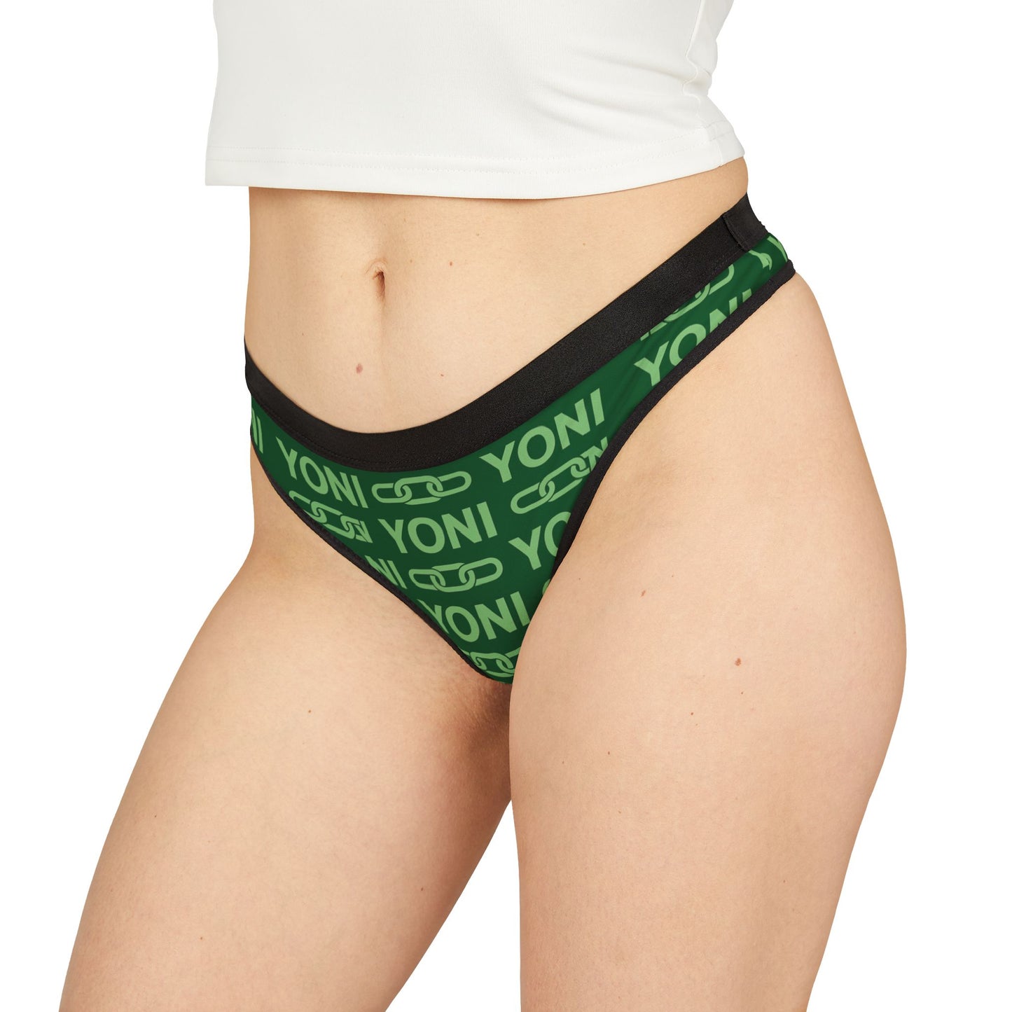 YONI Light Green Women's Thongs (AOP)