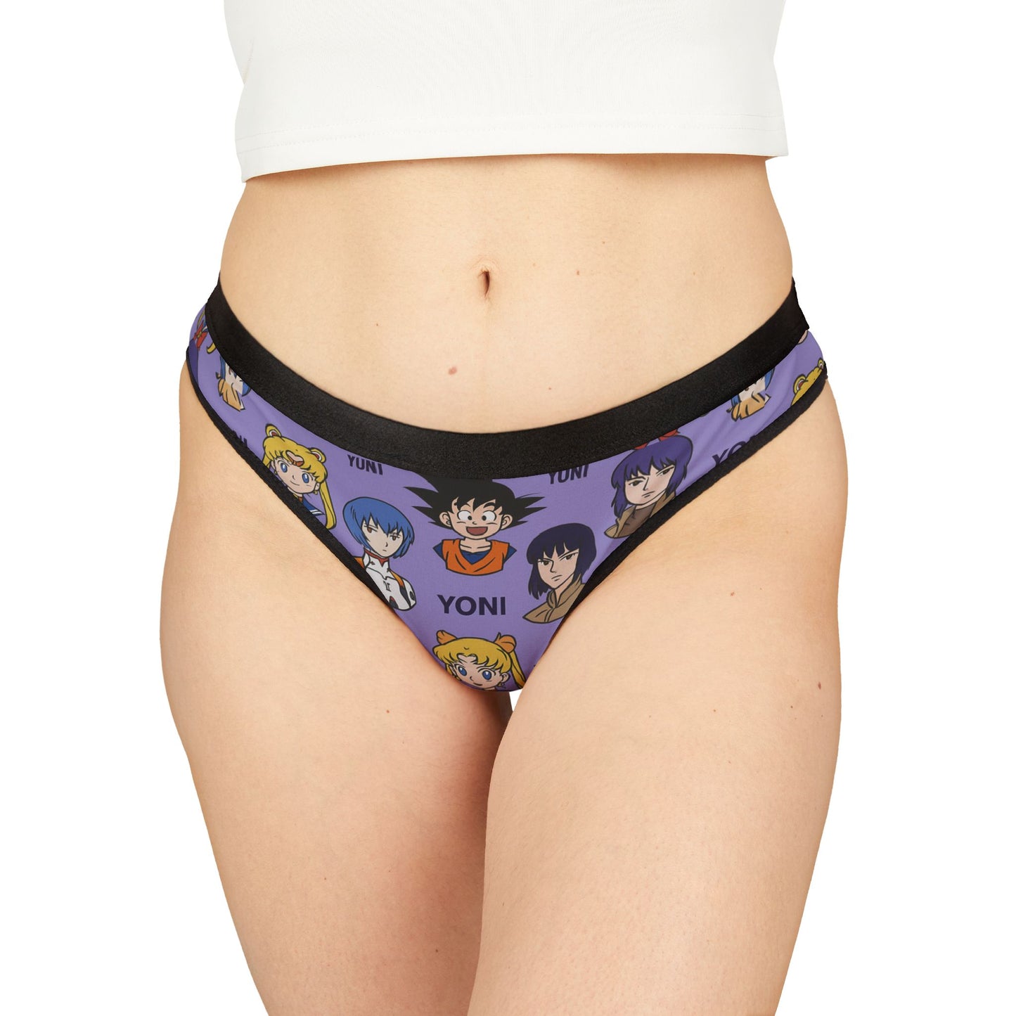 YONI Purple Anime Women's Thongs