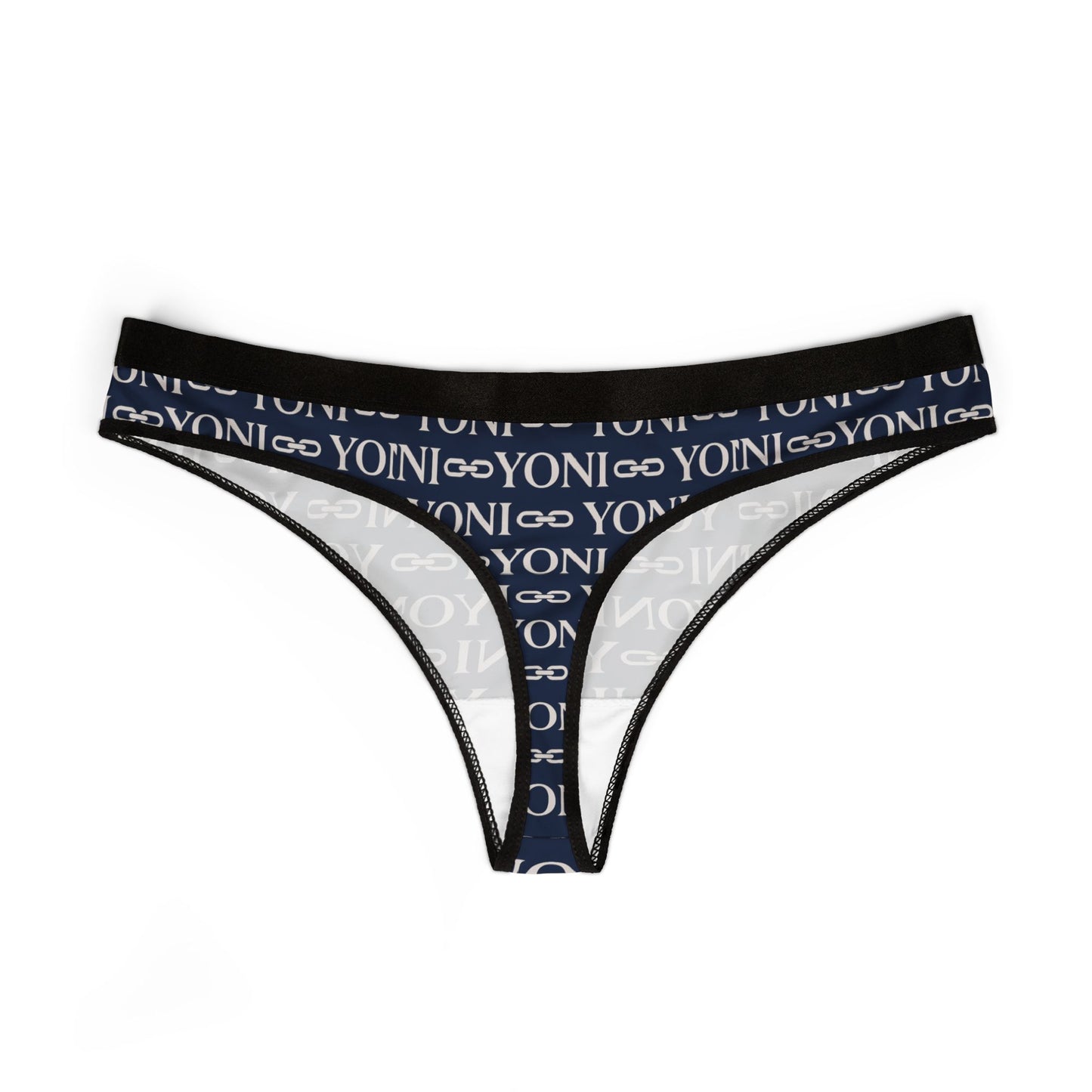 YONI Navy Blue Chain Link Women's Thongs