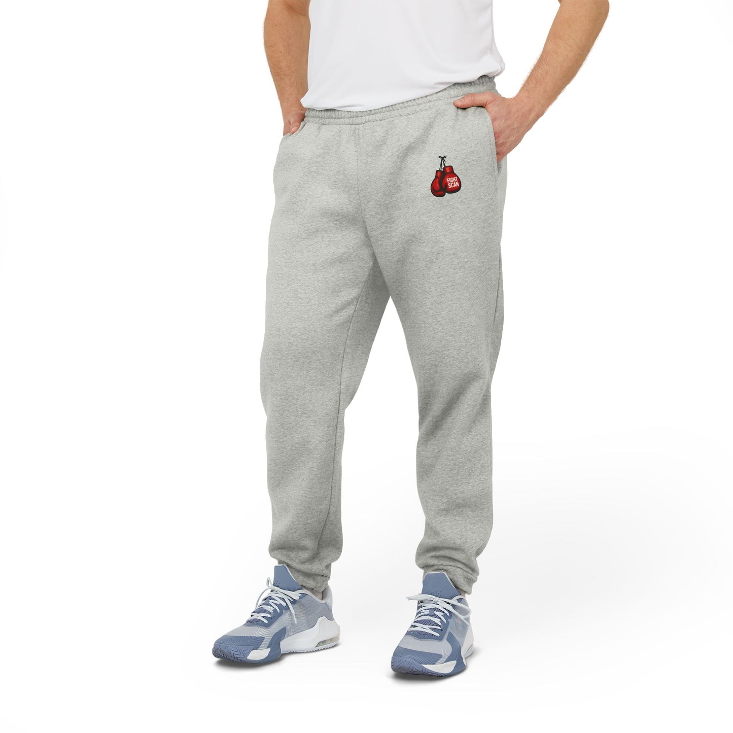 Official Adidas Fight Scan Ai Unisex Fleece Joggers Designed by Smiley Jonez-Burning Guitars